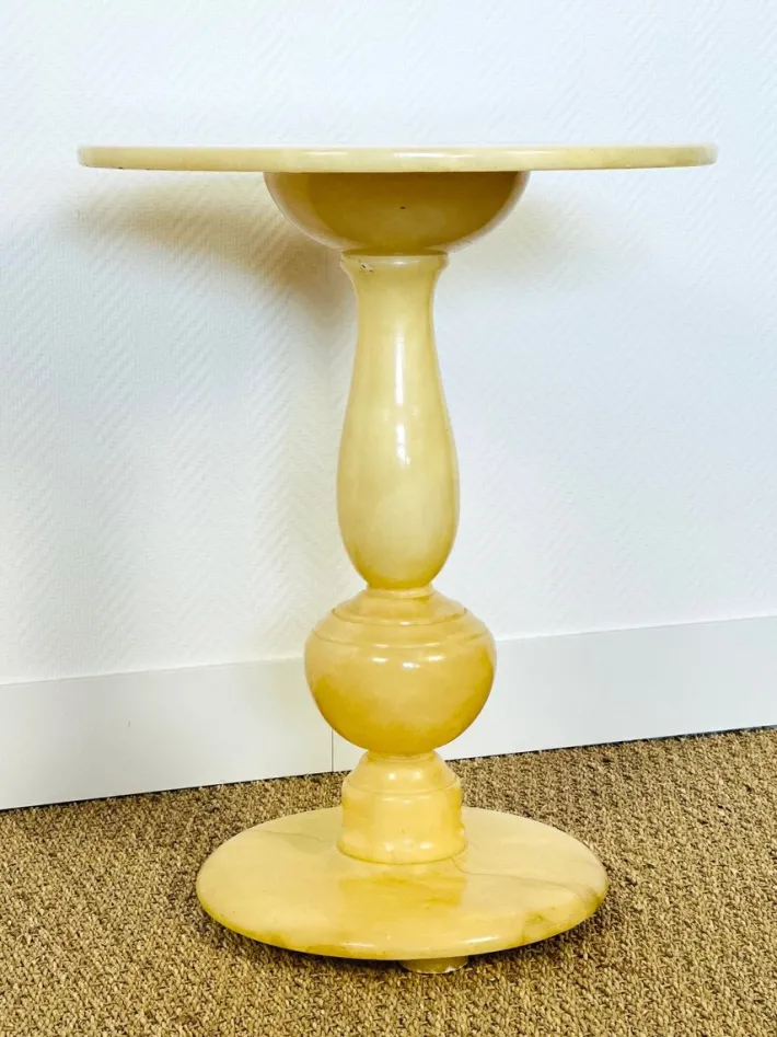 Pamono Vintage Natural Onyx Pedestal Table with Sculptural Design, 1960 Clearance