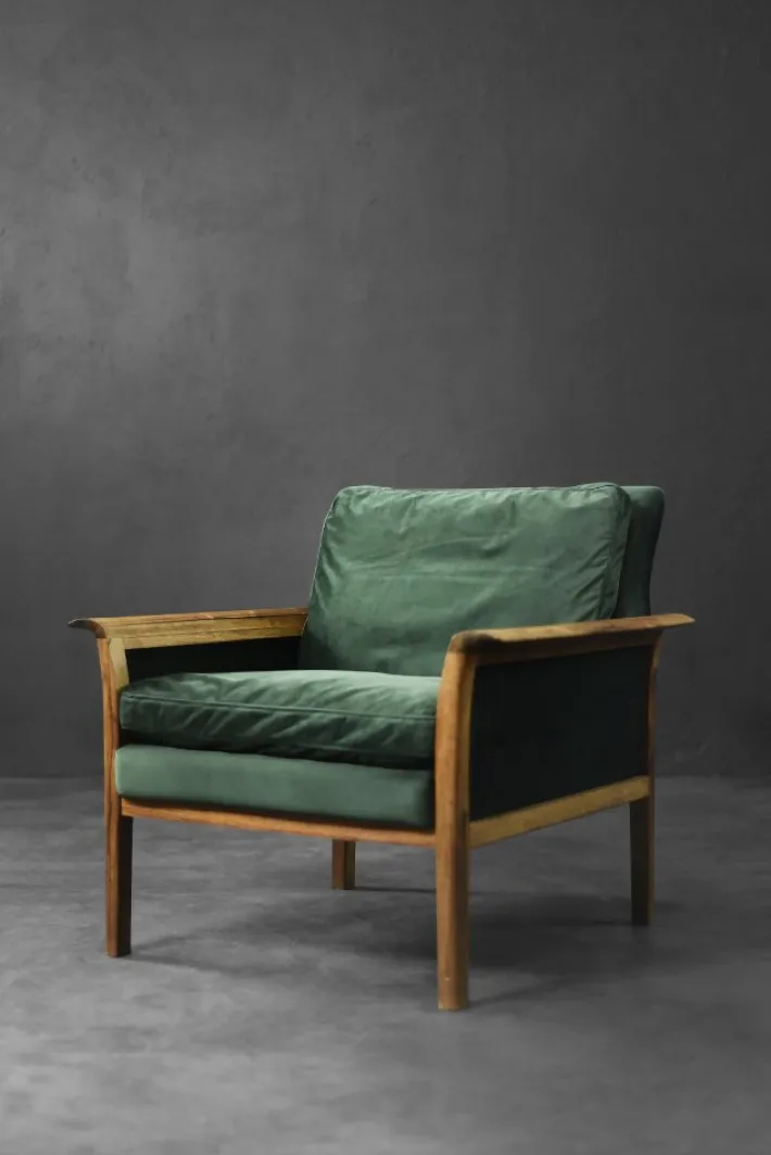 Pamono Vintage Norwegian Rosewood and Bottle Green Velour Sofa and Chair by Knut Sæter for Vatne Møbler, 1960s, Set of 2 Hot