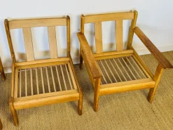 Pamono Vintage Oak and Corduroy Modular Living Room Set by Afra & Tobia Scarpa, 1960s, Set of 5