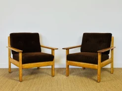 Pamono Vintage Oak and Corduroy Modular Living Room Set by Afra & Tobia Scarpa, 1960s, Set of 5