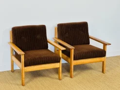Pamono Vintage Oak and Corduroy Modular Living Room Set by Afra & Tobia Scarpa, 1960s, Set of 5