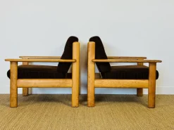 Pamono Vintage Oak and Corduroy Modular Living Room Set by Afra & Tobia Scarpa, 1960s, Set of 5