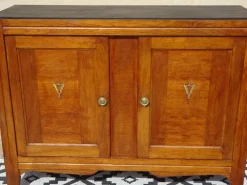 Pamono Vintage Oak and Veneer Sideboard with Gold Handles, 1950s Clearance