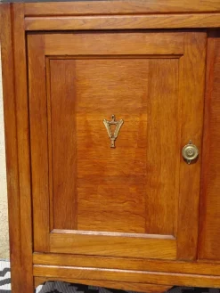 Pamono Vintage Oak and Veneer Sideboard with Gold Handles, 1950s Clearance