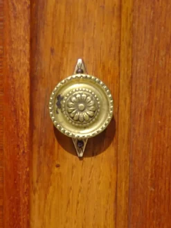 Pamono Vintage Oak and Veneer Sideboard with Gold Handles, 1950s Clearance