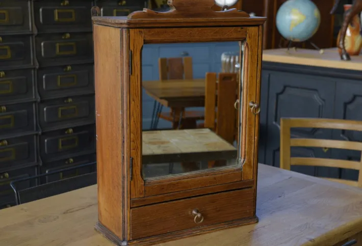 Pamono Vintage Oak Medicine Cabinet, 1950s New