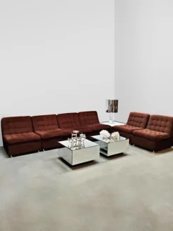 Pamono Vintage Padded Velvet Modular Sofa, 1970s, Set of 7 Online