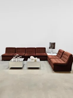 Pamono Vintage Padded Velvet Modular Sofa, 1970s, Set of 7 Online