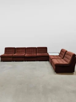 Pamono Vintage Padded Velvet Modular Sofa, 1970s, Set of 7 Online