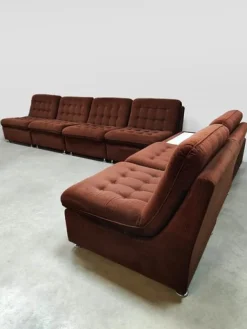 Pamono Vintage Padded Velvet Modular Sofa, 1970s, Set of 7 Online
