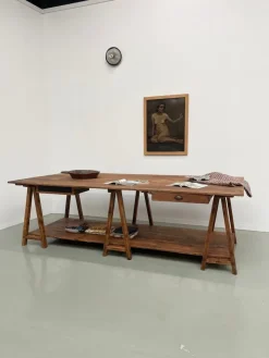 Pamono Vintage Pine Worktable, 1950s Hot