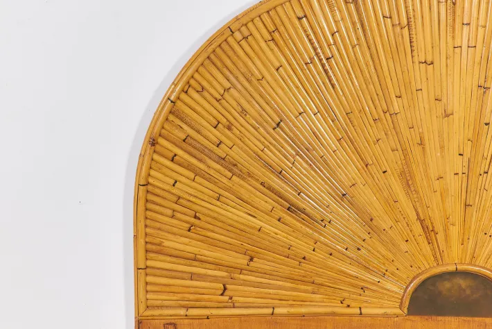 Pamono Vintage Rattan Bed by Gabriella Crespi, 1970s Sale