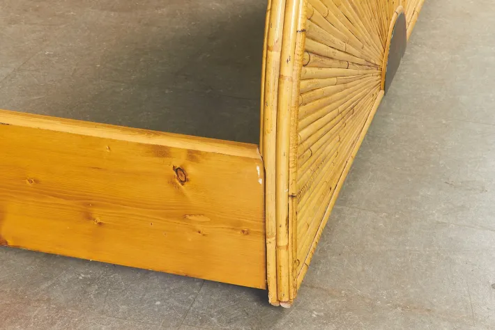 Pamono Vintage Rattan Bed by Gabriella Crespi, 1970s Sale