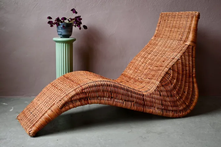 Pamono Vintage Rattan Chaise Lounge by Carl Öjerstam for Ikea Clearance