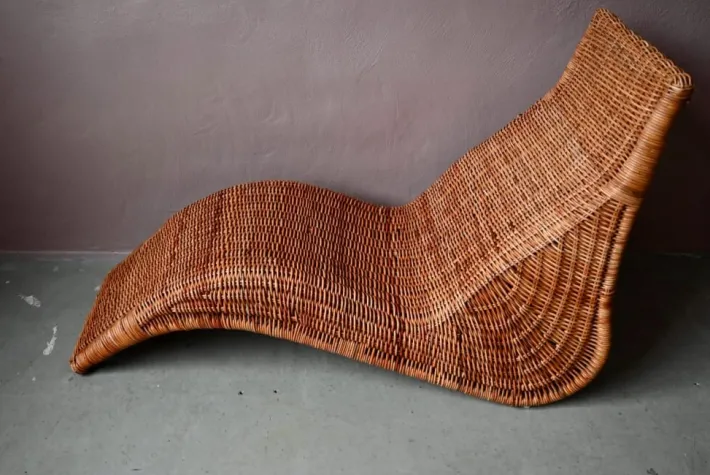 Pamono Vintage Rattan Chaise Lounge by Carl Öjerstam for Ikea Clearance