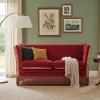 Pamono Vintage Red Velvet Knole Sofa with Floral Cushions, 1950s Hot
