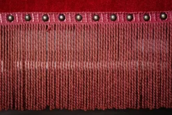 Pamono Vintage Red Velvet Knole Sofa with Floral Cushions, 1950s Hot