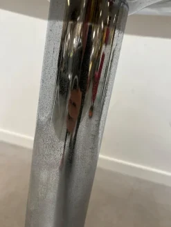 Pamono Vintage Round Chrome and Glass Table Hot