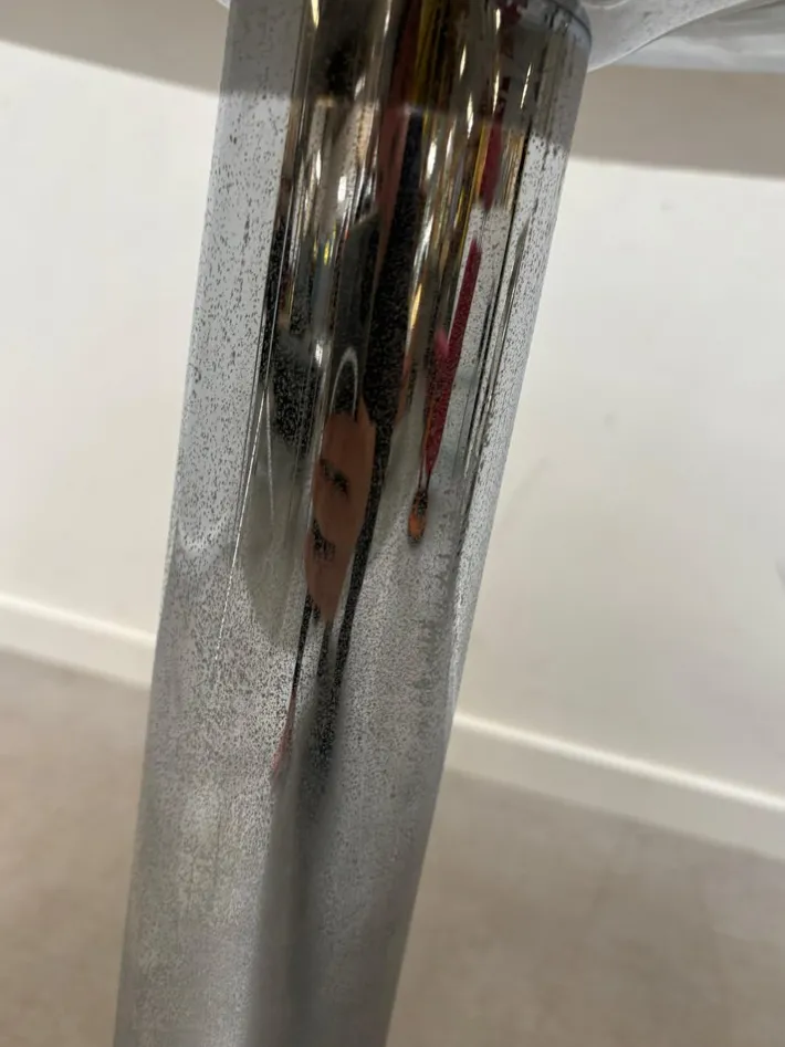 Pamono Vintage Round Chrome and Glass Table Hot