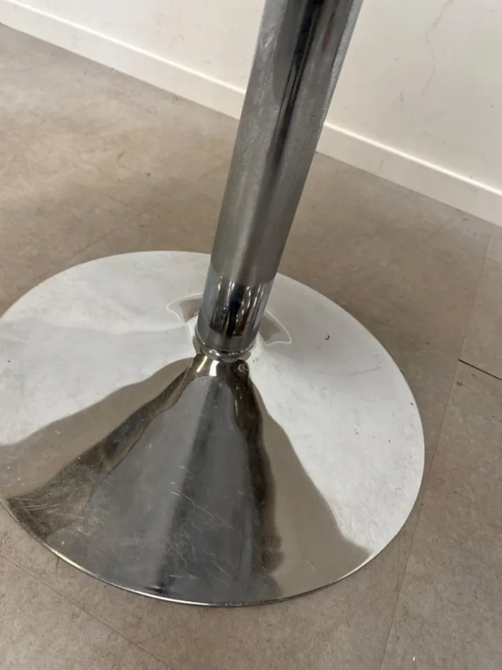 Pamono Vintage Round Chrome and Glass Table Hot