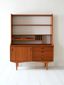 Pamono Vintage Scandinavian Bookcase with Sideboard, 1950s Sale
