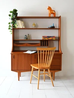 Pamono Vintage Scandinavian Bookcase with Sideboard, 1950s Sale