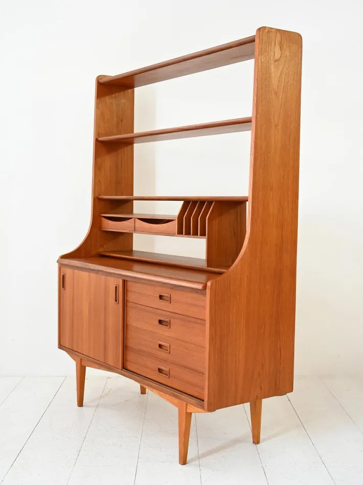 Pamono Vintage Scandinavian Bookcase with Sideboard, 1950s Sale