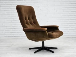 Pamono Vintage Scandinavian Swivel Chair in Velour, 1960s Best