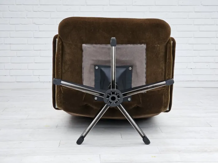 Pamono Vintage Scandinavian Swivel Chair in Velour, 1960s Best