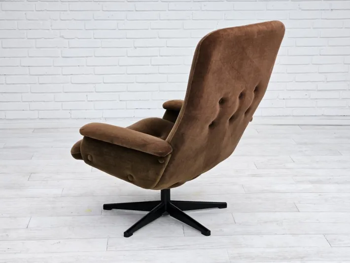 Pamono Vintage Scandinavian Swivel Chair in Velour, 1960s Best