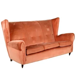 Pamono Vintage 3-Seater Velvet Sofa, Italy, 1950s Sale
