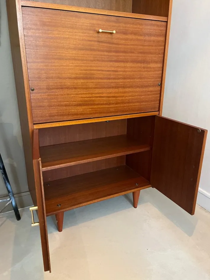 Pamono Vintage Secretary Cabinet in Wood New