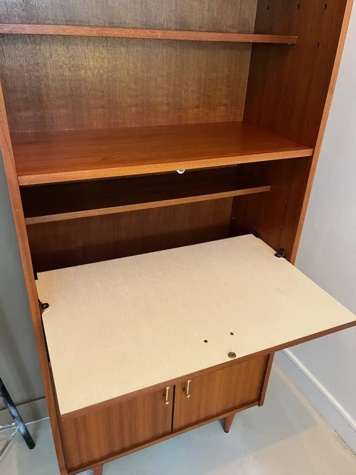 Pamono Vintage Secretary Cabinet in Wood New