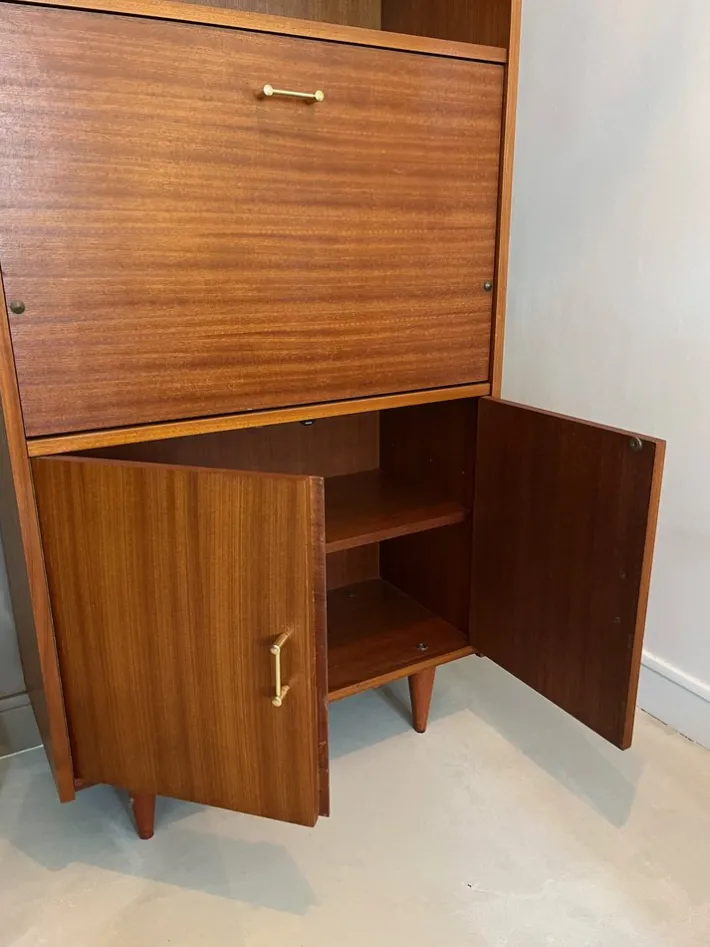 Pamono Vintage Secretary Cabinet in Wood New