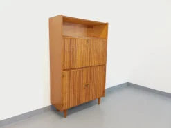 Pamono Vintage Secretary in Rattan and Light Wood by Adrien Audoux & Frida Minet, 1960s Sale