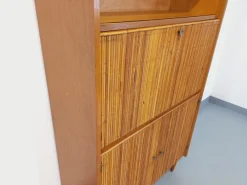 Pamono Vintage Secretary in Rattan and Light Wood by Adrien Audoux & Frida Minet, 1960s Sale
