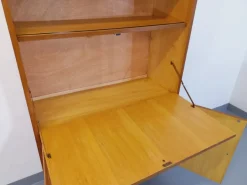 Pamono Vintage Secretary in Rattan and Light Wood by Adrien Audoux & Frida Minet, 1960s Sale