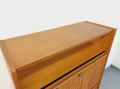 Pamono Vintage Secretary in Rattan and Light Wood by Adrien Audoux & Frida Minet, 1960s Sale