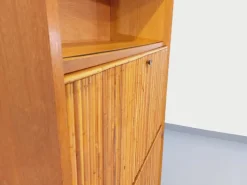 Pamono Vintage Secretary in Rattan and Light Wood by Adrien Audoux & Frida Minet, 1960s Sale