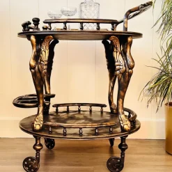 Pamono Vintage Serving Trolley Serving Side Table on Wheels New