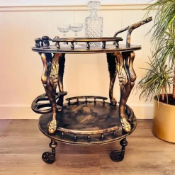 Pamono Vintage Serving Trolley Serving Side Table on Wheels New