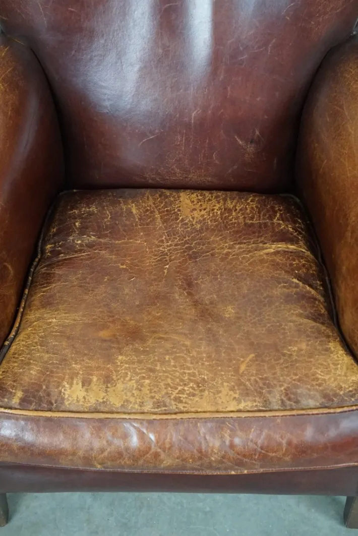 Pamono Vintage Sheep Leather Armchair Hot