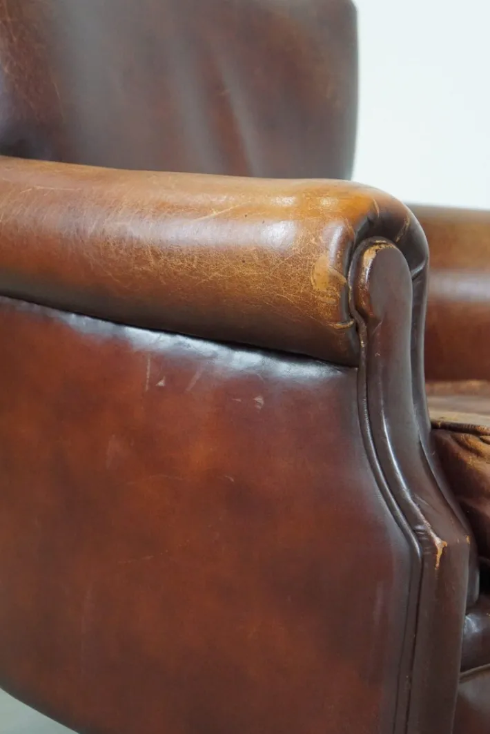 Pamono Vintage Sheep Leather Armchair Hot