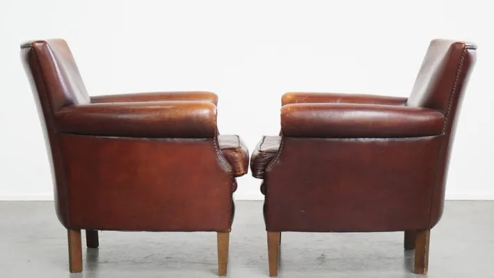 Pamono Vintage Sheepskin Armchairs, Set of 2 Hot