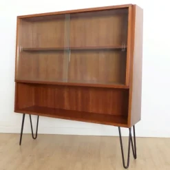 Pamono Vintage Showcase Cabinet with Shelf and Glass Sliding Doors Outlet