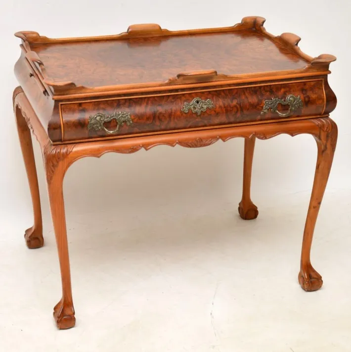 Pamono Vintage Side Table in Burr Walnut, 1920s Best