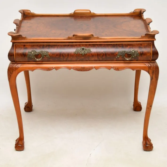 Pamono Vintage Side Table in Burr Walnut, 1920s Best