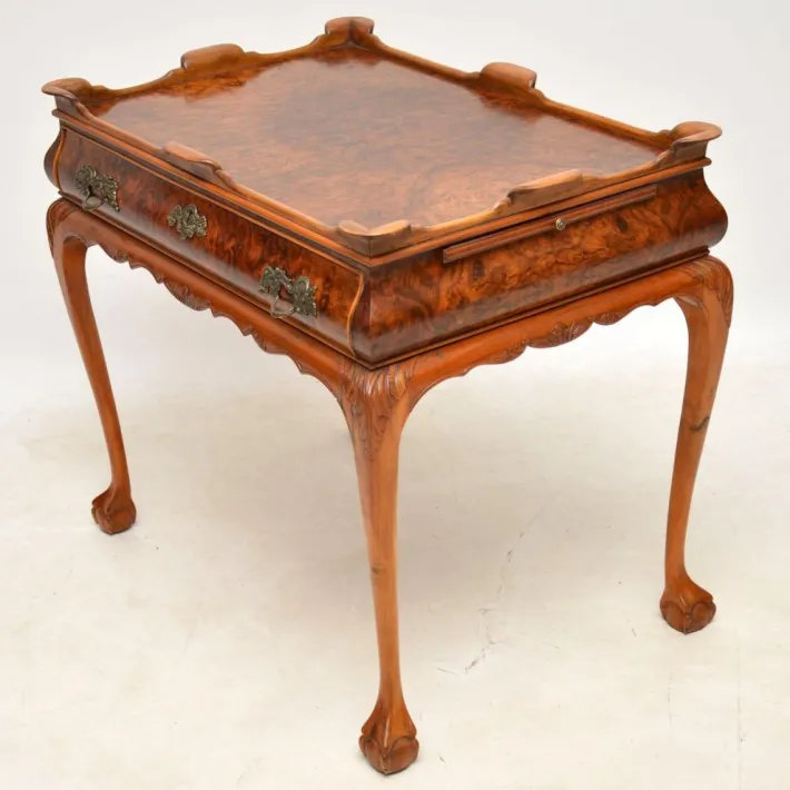 Pamono Vintage Side Table in Burr Walnut, 1920s Best