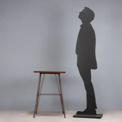 Pamono Vintage Side Table with Metal Frame and Double Glass Top, 1960s