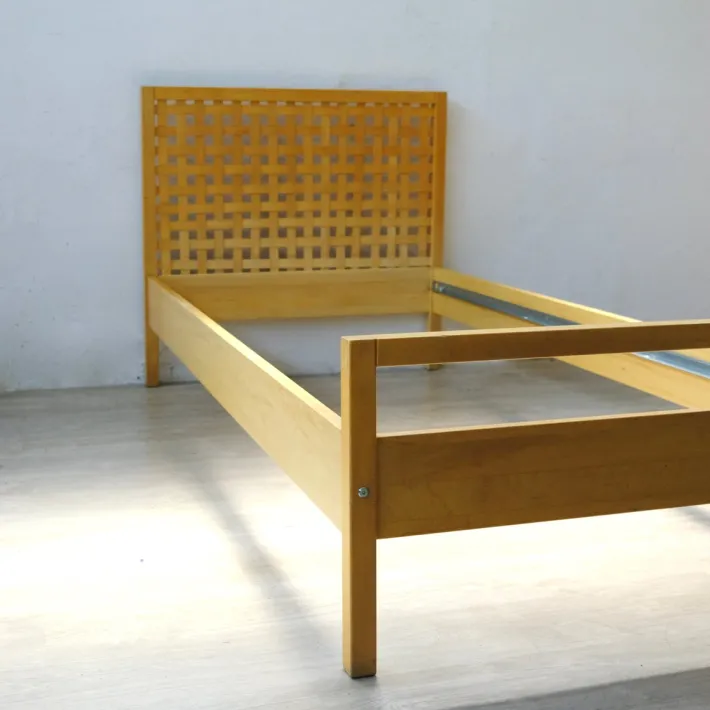 Pamono Vintage Single Bed with Nightstand Ottenby from Ikea, 1980s, Set of 2